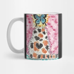 Calico kitten  art butterfly Mug